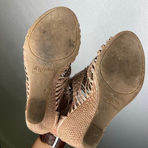 Zigi Soho‎ | Snakeskin Animal Print Wedge 6 Strappy - Picture 4 of 6